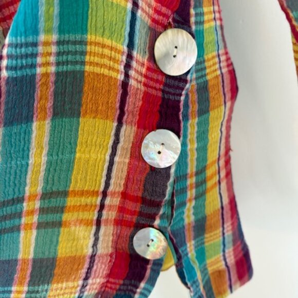 Soft Surroundings Multicolor Plaid Button Down Shirt - Picture 4 of 11